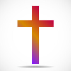 Cross. Christian and catholic symbol. Vector illustration