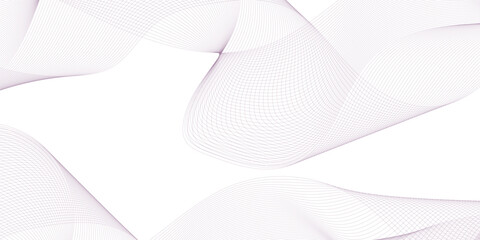 Abstract colorful curved lines on transparent background.