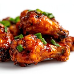 Delicious Spicy Chicken Drumsticks Garnished with Green Onions