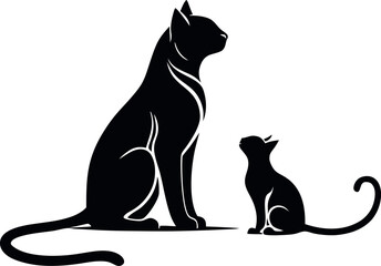 Cat Sitting Set Black Silhouette – Minimalist Vector Illustration of Multiple Poses of a Feline, Perfect for Logos, Prints, T-Shirts, Stickers, Posters, Tattoos, Digital Art, Pet Branding, and Designs
