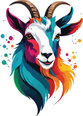 Colorful Goat vector Design, Goat logo and icon Design, Goat vector design