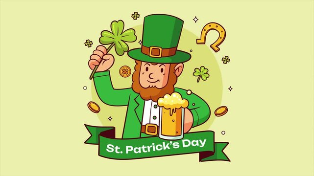 happy saint patrick's day march 17th animation 4k