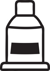 Simple, minimalist line art drawing of a beauty product container, ideal for representing skincare, haircare, or other cosmetic items, emphasizing the product s packaging and branding potential
