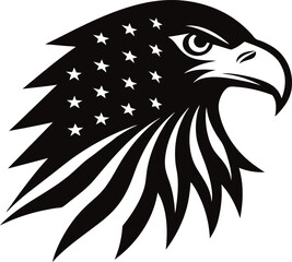 usa flag eagle head logo vector art