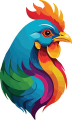Hen vector design, Hen logo and icon Design, Colorful Hen Illustration vector design