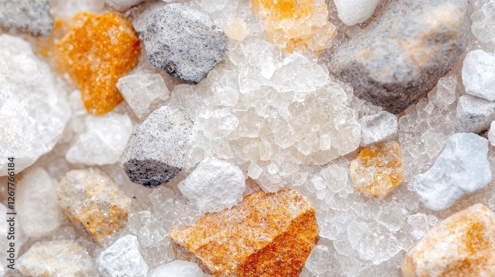 Poster high resolution macro image of various grains of sand with different textures and colors