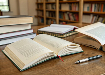 Fototapeta premium An educational environment, possibly related to study, school, or academic learning.