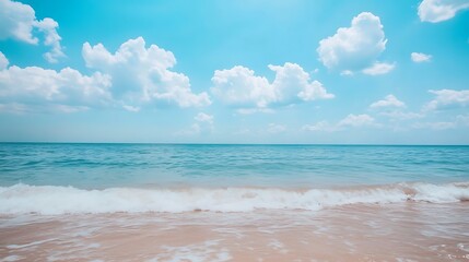 Serene Ocean Waves Under a Bright Blue Sky
