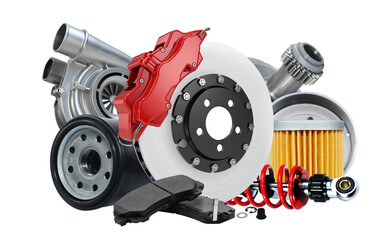 Car parts or auto car spare isolated on white background .