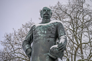 Winter, Schnee, Denkmal Albrecht von Roon, Großer Stern, Tiergarten, Mitte, Berlin, Deutschland