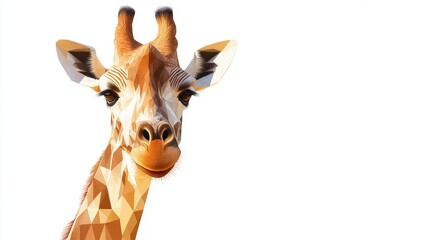 Whimsical Giraffe Illustration: Vibrant Geometric Low Poly Animal Art for Nature and Wildlife Lovers