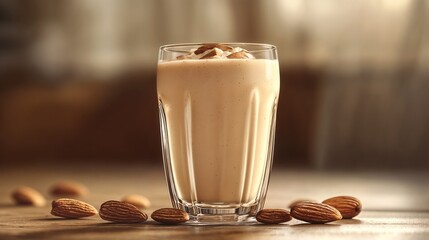 Creamy Almond Smoothie in Inviting Glass