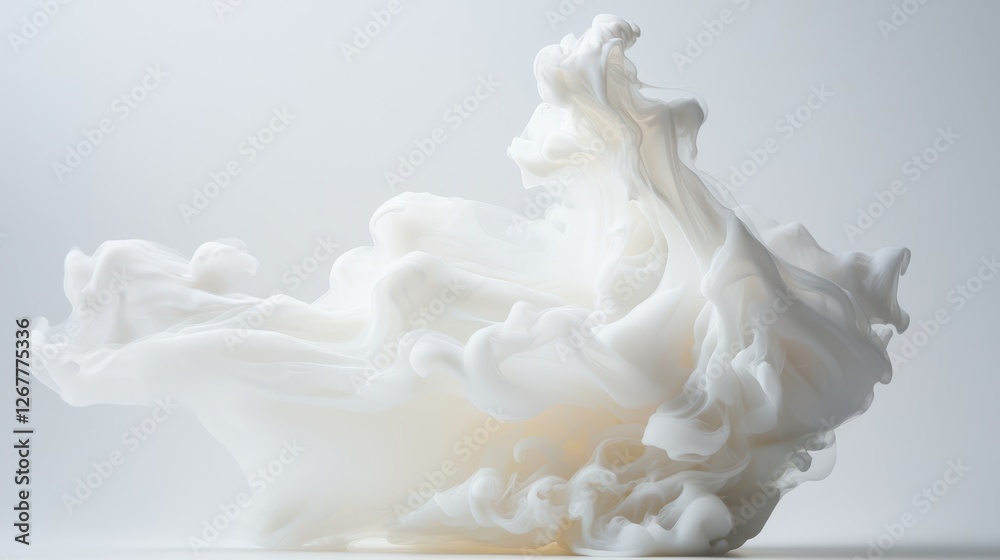 Poster mesmerizing swirl of ink dispersing in water creating ethereal patterns and textures in serene backg
