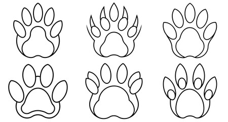 Fototapeta premium Rabbit paw Coloring Page Printable Line Art Drawing