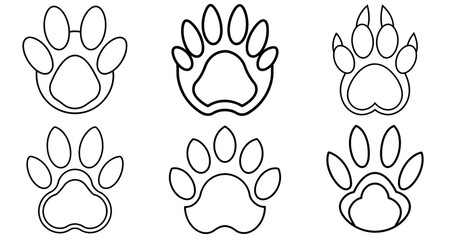 Fototapeta premium Rabbit paw Coloring Page Printable Line Art Drawing