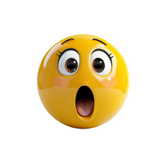 Fototapeta premium 3D Render of a Surprised Female Emoticon with Wide Eyes and Open Mouth