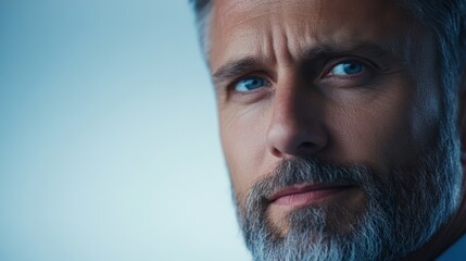 Obraz premium close-up portrait of mature man with serious expression