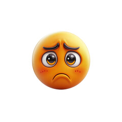 Fototapeta premium 3D Render of a Sad and Disappointed Emoji Face