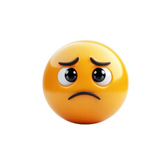 Fototapeta premium 3D Render of a Sad Emoji with Big Eyes and Frowny Face