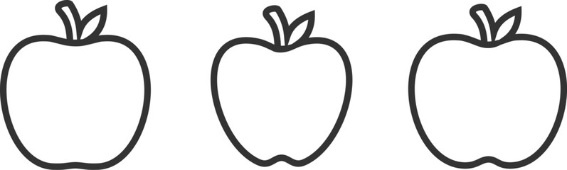 Apple Fruit Thin Line Icon vector file