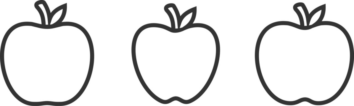 Apple Fruit Thin Line Icon vector file