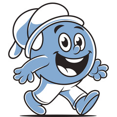 Tiny blue creature cartoon.