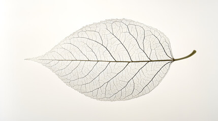 Delicate Skeleton Leaf on a Soft Light Background with Intricate Veins