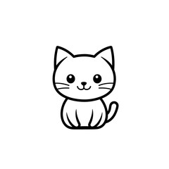 Obraz premium Cute cartoon cat illustration with happy expression, perfect for children designs and pet related themes