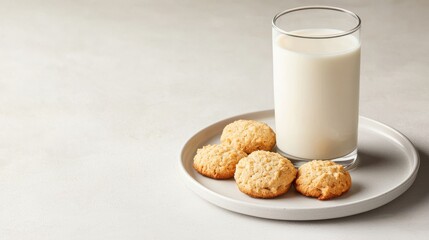 Delicious cookies milk snack cozy kitchen counter food warm inviting close-up view comforting treats