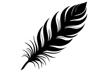 Obraz premium Bird feather icon silhouette design isolated Vector illustration 