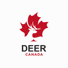 deer canada simple logo in negative space