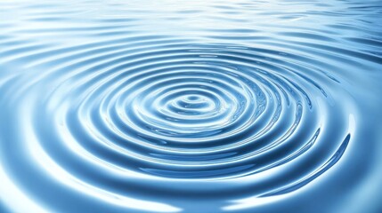 Concentric ripples on calm blue water surface.