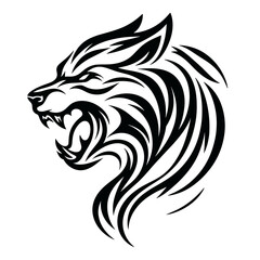 Fototapeta premium Tribal roaring wolf vector illustration