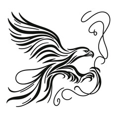 Tribal eagle with outstretched wings vector illustration