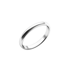 A Wedding silver ring isolated on transparent background.