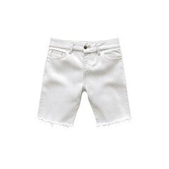 White Denim Shorts with Frayed Hem - Trendy Summer Apparel