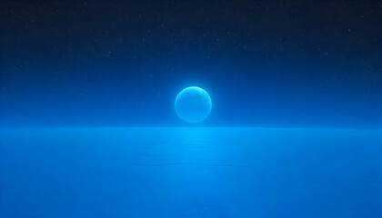 Fototapeta premium Enigmatic orb above tranquil waters under celestial starry night