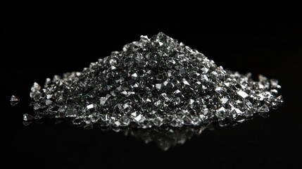 Pile of black crystals on black surface