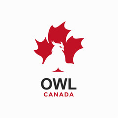 owl canada simple logo in negative space