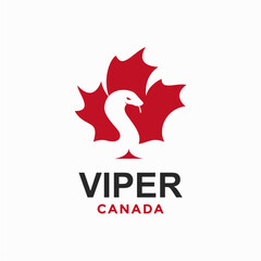 viper and canada simple logo in negative space
