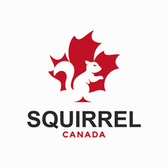 squirrel canada simple logo in negative space 