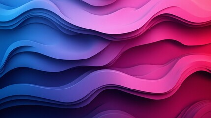 Fototapeta premium A vibrant abstract design featuring flowing waves in blue and pink hues, creating a sense of movement and depth.