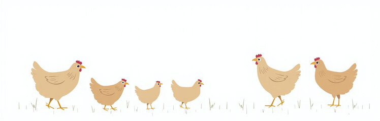 A Few Brown Farm Chickens Are Visible In Isolation Against A Plain White Surface In This Photograph. 00002