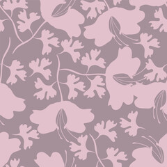 Vector illustration of a seamless floral pattern with spring flowers. Lovely floral background in sweet colors
