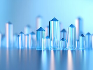 abstract blue crystal formations background