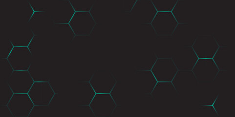 Abstract black and blue light hexagon line in grey modern luxury futuristic background design. Hexagon background design white and lighting. Abstract background design. Vector design. Illustration.