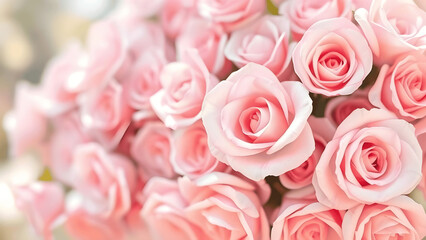 Sweet color roses flowers in pastel tone with blurred style for background pattern texture