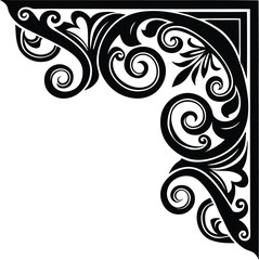 abstract corner  floral design on white background