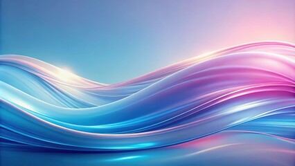 Fototapeta premium Abstract Waves of Vibrant Blue and Pink Hues Flowing and Intertwining in a Serene and Dreamlike Composition
