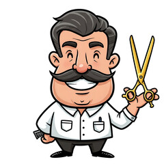 cartoon scientist holding a test tube